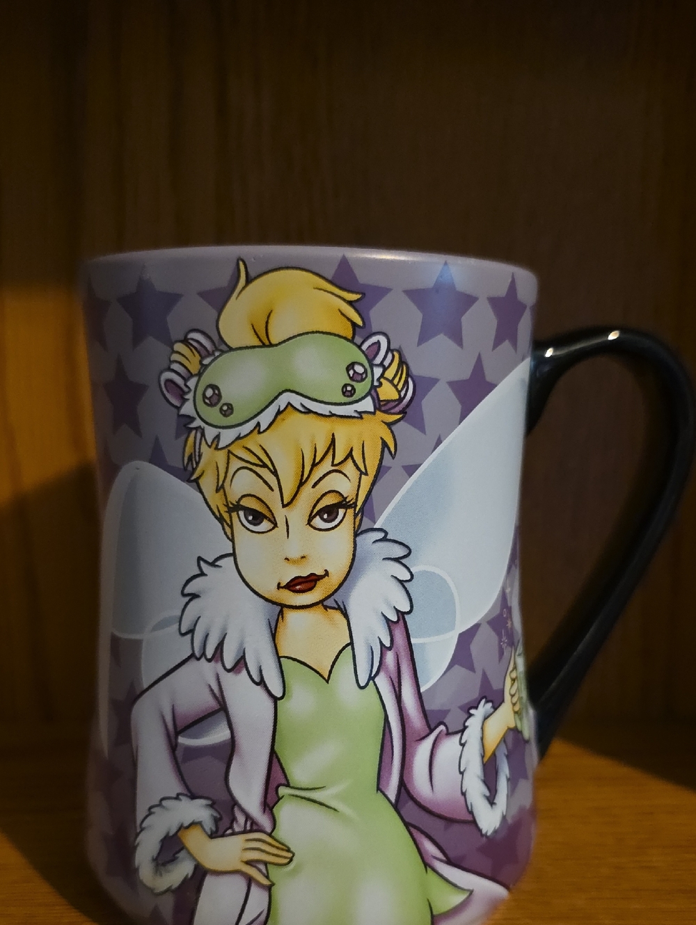 Disney Purple and Green Tinker Bell Ceramic Mug with Black Handle